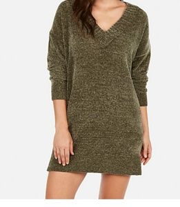 Express V neck shift sweater dress